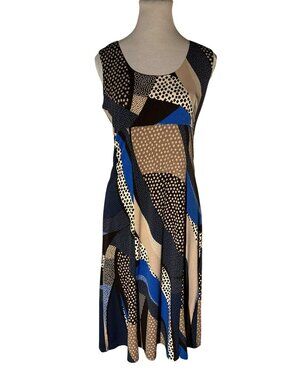 Dressbarn Sleeveless Abstract Print Midi Dress Size 4